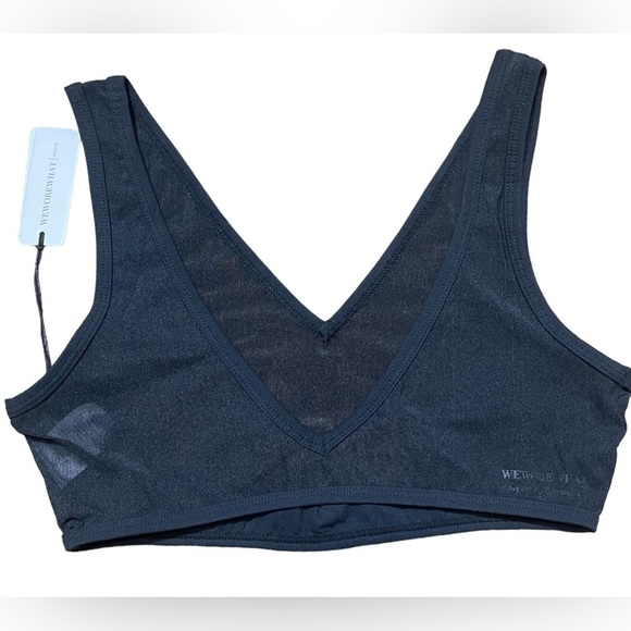 Weworewhat Mesh Sports Bra Top in Black Size Small V-Neck Women’s Activewear - Picture 5 of 16